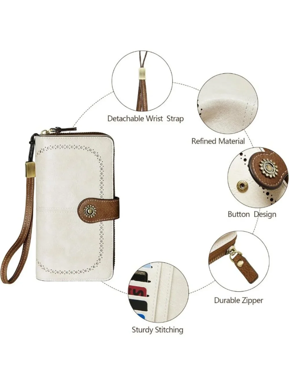 Stylish RFID Blocking Leather Wallet for Women - Large Capacity Card Holder